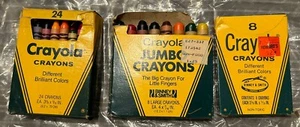 Pastelli Crayola vintage 8 conteggi 24 e jumbo usati Binney & Smith - Foto 1 di 3