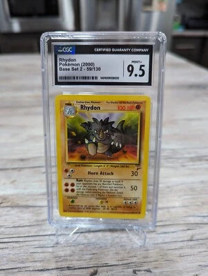 2000 CGC Graded 9.5 Rhydon Pokémon Base Set 2 59/130 Mint  - Image 1 of 3
