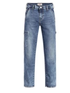 Signature Levis Jeans Boy's Size 5 Blue Relaxed Fit Carpenter Jeans Medium Wash - Picture 1 of 5