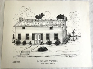 Duncan's Tavern edición limitada. IMPRESIÓN BOCETO FIRMADO POR H. PRICE SMITH FRANKLIN KY B8 - Imagen 1 de 3