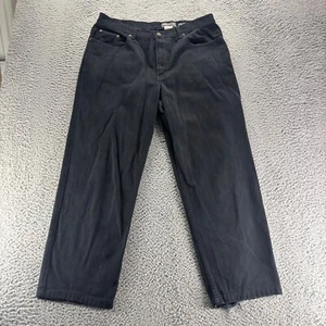 Vintage Eddie Bauer Jeans Mens 36x30 Black Dark Wash Cotton Relaxed Baggy - Picture 1 of 9