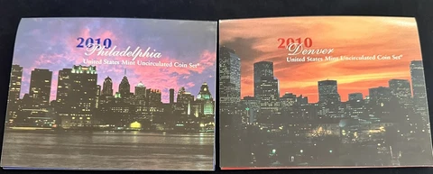2010 US Mint Uncirculated Coin Set - P & D  28 Coins   #6-37 Cover