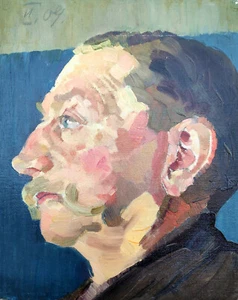 Kliefert-Gießen, Mathilde(1887Pries-1978Stralsund)„Herrenportrait im Profil.."Öl - Bild 1 von 10