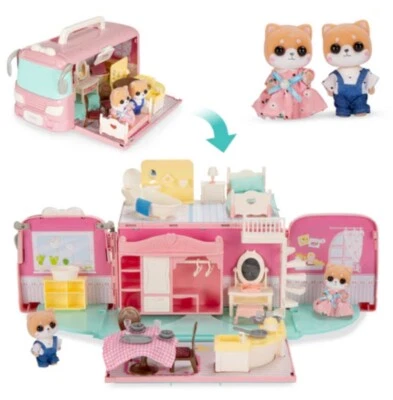 Bcp Portable Play Camper For Calico Critters With 43 Accessories & 2 Dolls