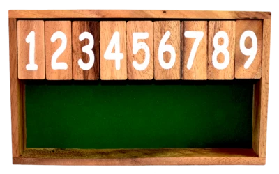 Klappenspiel Shut The Box 9 small grüne Holzbox Knobelholz Würfelspiel Kinder - Bild 1 von 2