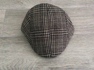 MENS CHECK FLAT CAP BROWN TAN (PEAKY BLINDERS) SIZE  M - Picture 1 of 3