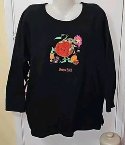 The Quacker Factory Sweater Women's 1X Pullover Round Neck Halloween Design - Picture 1 of 5