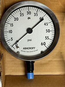 ASHCROFT 2E010 Pressure Gauge dia- 5" @ 0 - 60 psi