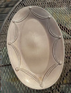 Juliska Oval Serving Platter-Berry & Thread Cappuccino Brown ~ 18”  Large Tray - Picture 1 of 11