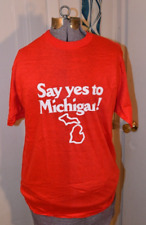 Vintage SAY YES TO MICHIGAN Red 80s HANES Tee L