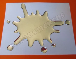 3D Sticker Decal Resin Domed Splash Adhesive Decal  Chrome - Picture 1 of 1