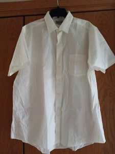 David Taylor Button Up, Mens Sz 17 Ivory  Short Sleeve Shirt NWOT - Picture 1 of 3
