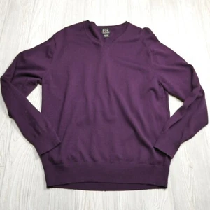 JOS. A. BANK Sweater Adult Large Pima Cotton Purple V Neck Lightweight - Picture 1 of 9