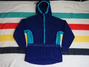 VTG 80s Lowe Alpine Royal Blue Hooded Outdoor Hiking Retro Fleece Jacket Mens S - Picture 1 of 8