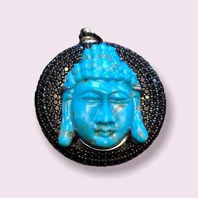 Colgante Buda Turquesa Espinela Negra Rarezas Foto 1 de 2