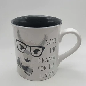 Taza de té de café Save the Drama for the Llama de Love Your Mug gris claro 4" H - Imagen 1 de 5