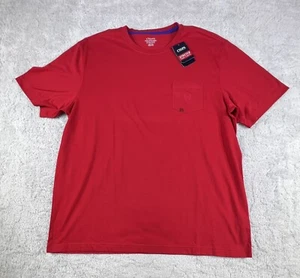 NWT Chaps Men’s Crew Neck TShirt Size 2XL Red Short Sleeve Pocket Stretch - Picture 1 of 10