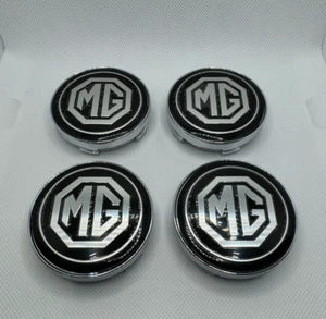 Black Wheel Caps for MG 60mm Silver Diameter Brand New - Picture 1 of 3