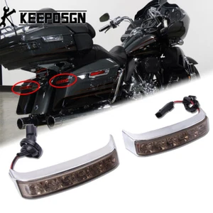 Saddlebag LED Run Brake Turn Light Smoke For Harley CVO Road Glide Ultra FLTRUSE - Imagen 1 de 12