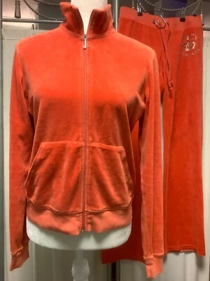 Juicy Couture Terciopelo Cremallera Sudadera con Capucha M Tiro Bajo Pierna Recta Pantalones 30 x 33 S Foto 1 de 4