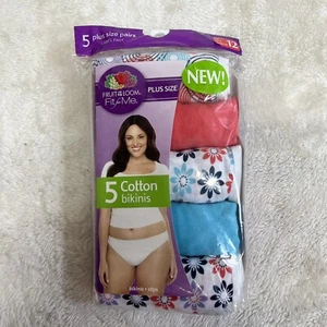 Fruit of the Loom Fit for Me Damen Bikinis 5er Pack Mehrfarbig Größe 12 Neu - Bild 1 von 4