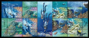 Israel 2022 - Scuba Diving Marine Life - Sheet of 8 Stamps - Scott #2319 - MNH - Picture 1 of 1