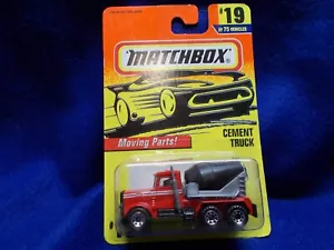 Matchbox Superfast Red Peterbilt Cement Truck MB19 Moving Parts on Card - Picture 1 of 3