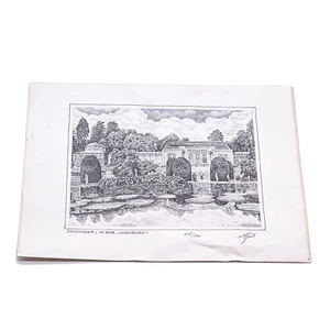 Grabado original Stuttgart "In der Wilhelma", firmado y numerado 215/480 - Imagen 1 de 11