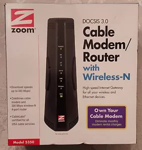 Zoom DOCSIS 3.0 Cable Modem/Router Wireless-N Model 5350 Series 1092 - Picture 1 of 9