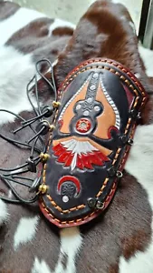 Unique Leather Arm Guards for Archery Real Leather Handcrafted Adjustable - Picture 1 of 9