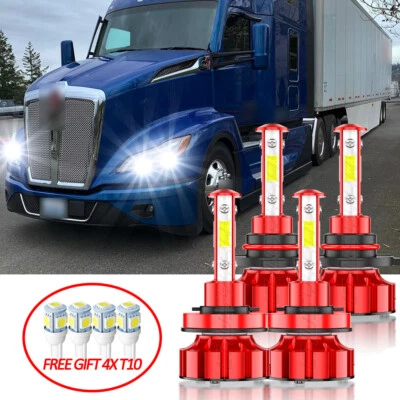 Kit de faros LED bombilla 9005 haz alto H11 bajo para Kenworth T680 T880 2013-2019 Foto 1 de 4