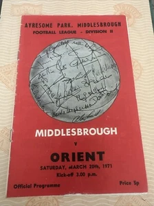 1971 Middlesbrough V Orient Football Programme - Picture 1 of 3
