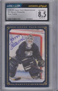 2008-09 UD Masterpieces MANON RHEAUME Blue Frame/50 SIGNED CGC x JSA 8.5 AUTO 10 - Picture 1 of 2