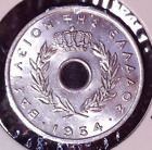 1954 Greece 10 Lepta Aluminum Coin Uncirculated #025