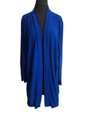 Cárdigan abierto Topper Effortless Style by citiknits para mujer azul talla grande 2X Foto 1 de 4