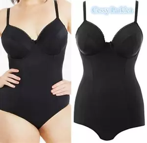UK "MagiSculpt" Plus Size Microfiber Full Body Shaper Non-Padded Wired Cups Slip - Picture 1 of 6
