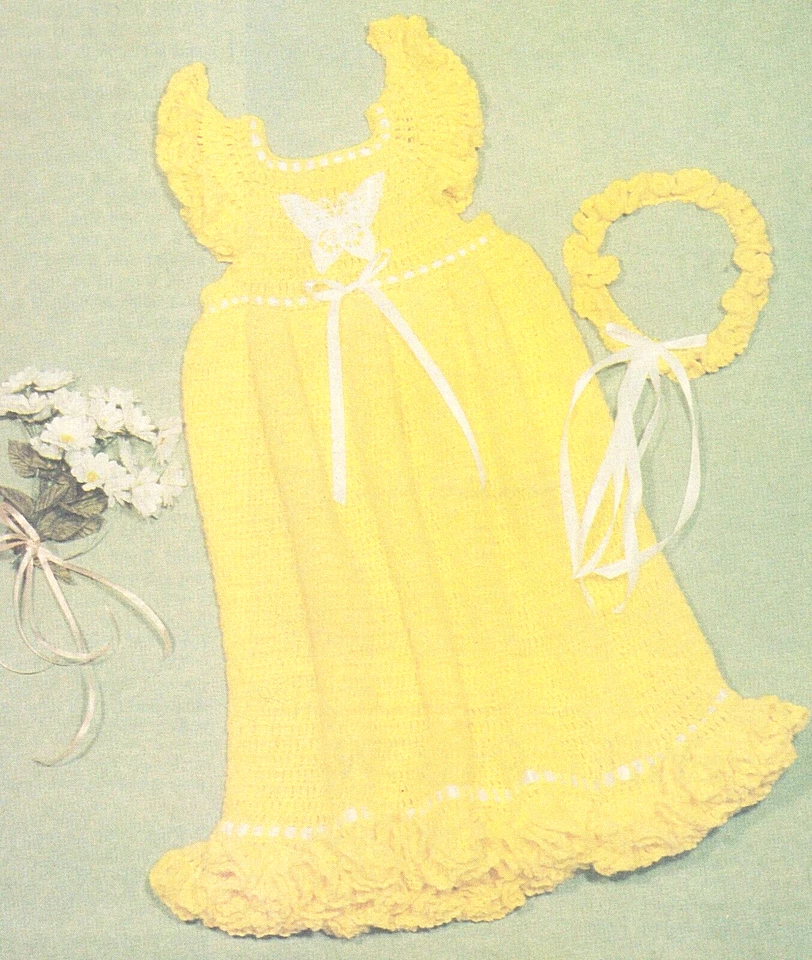 VINTAGE Flower Girl Dress & Headpiece/Child/Crochet Pattern INSTRUCTIONS ONLY - Image 1 of 1