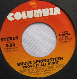 BRUCE SPRINGSTEEN PROVE IT ALL NIGHT / FACTORY 45 7" VINYL RECORD VG++ - Picture 1 of 2