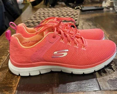 Skechers Flex Appeal 4.0 Elegant Ways Sz 8.5 Women's Running Shoe Pink Neon - Image 1 of 4