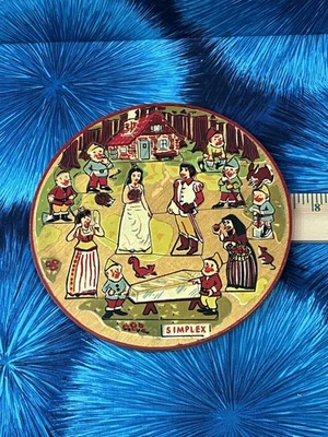 Vintage Wood Simplex Round Snow White Puzzle Holland - Image 1 of 2