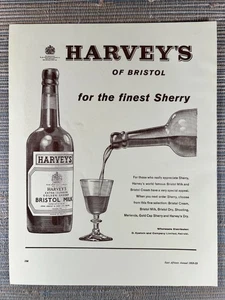 Harvey's of Bristol Milk Golden Sherry Cream Dry 1958 Vintage Print Ad - Bild 1 von 1