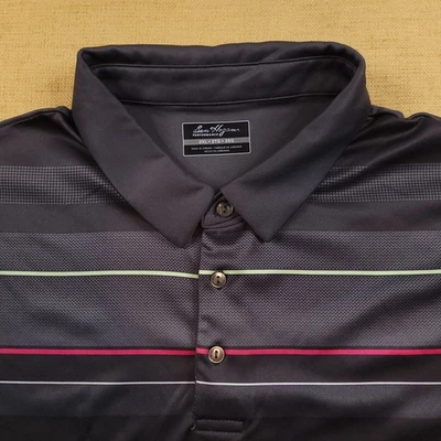 Ben Hogan Golf Men's 2XL Performance Polo Shirt Two-Tone Gray Colored Stripes - Image 1 of 4