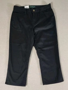 Lauren Ralph Lauren Pants Sz 6 Women's Black Khaki Chino Classic Midcalf NWT $59 - Picture 1 of 11