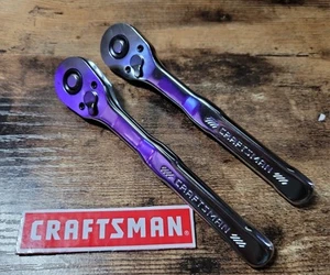 2 Pc Craftsman CMMT86721 Slim Low Profile 1/4” Drive Pear Head Ratchets new - Picture 1 of 1