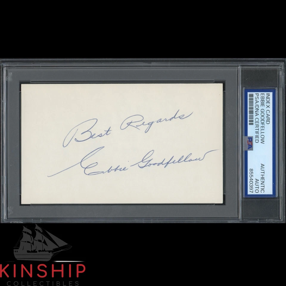 Ebbie Goodfellow signed 3x5 Index Card PSA DNA Slab Hockey Auto C5302 - Image 1 of 1