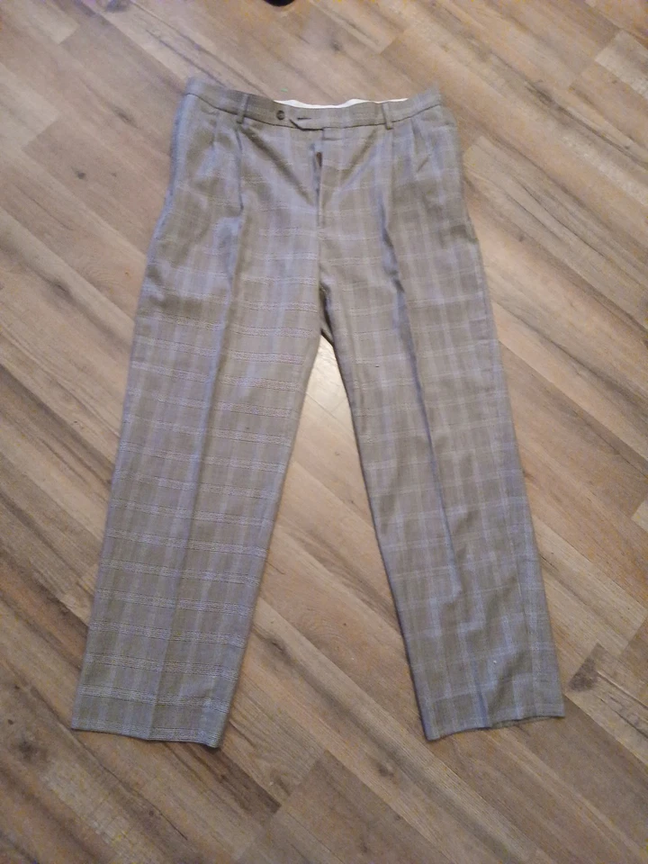 Jack Nicklaus Mens Classic Fit Flat Front Dress Pants 36 32 Plaid - Image 1 of 4