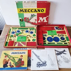 Vintage 1963 Meccano Outfit # 7 Set Double Tray Original - Picture 1 of 24