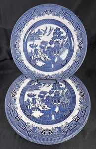 Vintage 5er Set Churchill Blue Willow 10 1/4" Speiseteller England - Bild 1 von 24