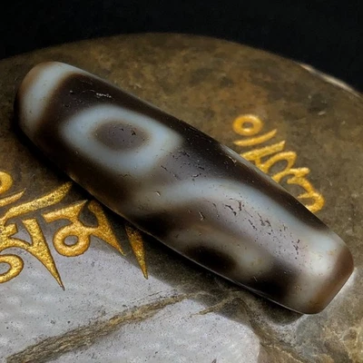 Colgante collar amuleto cuentas tótem 4 ojos ágata budismo tibetano puro g1662 Foto 1 de 4