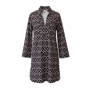 Jude Connally Emmerson Jude Stretch Strick XS Gitter Print Kleid schwarz pink - Bild 1 von 9